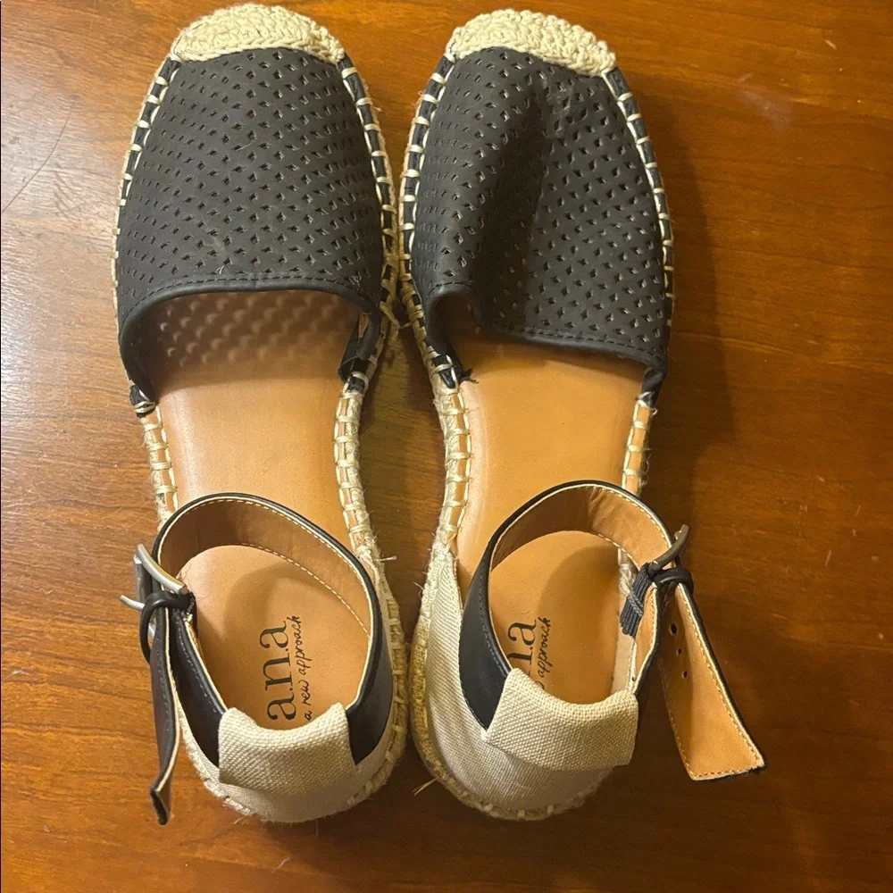 a.n.a Navy and White Espadrilles